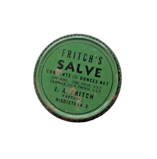 Vintage Fritch's Salve Tin Medicine Container J.A. Fritch Middletown OH Camphor picture