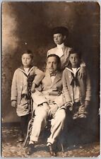 1909 Father And Sons Formal Family Picture Photograph Posted Postcard picture