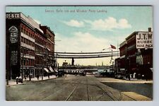 Detroit MI-Michigan Detroit Belle Isle, & Windsor Ferry Landing Vintage Postcard picture