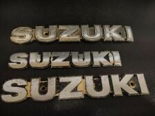 3 Vintage Suzuki metal logo emblems car motorcycle fuel tank? 7.5 & 6.5