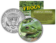 AUSTRALIAN GREEN TREE FROG * Collectible Frogs * JFK Kennedy Half Dollar US Coin picture