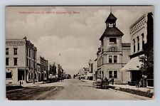 Crookston MN-Minnesota, Broadway Looking North, Vintage c1909 Postcard picture