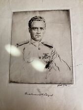 Vintage And Rare Autographed Drawing Of Famous U S Naval Aviator Richard Byrd picture