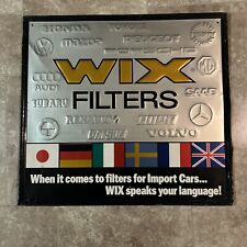 RARE. Vintage Wix Foreign Car Filters Stamped Aluminum Advertising Sign 26x24 picture