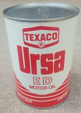 Texaco URSA Motor Oil Quart Can Full/ NOS Antique Vintage Oil Can NY/ Dented picture