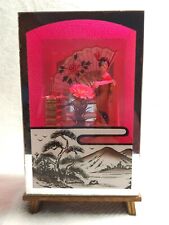 Vtg Asian Geisha Lighted Diorama Display Case Accent Desk Paperweight Japan  picture