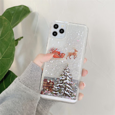 Glitter Liquid Santa Elk Phone Case For iPhone 15 Pro Max 14 13 12 11 XR 8 SE picture