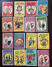 1960 TOPPS FUNNY VALENTINE CARDS  LOT OF 16 CARDS - GD/VG (Some Marked) picture