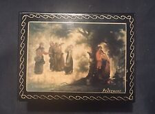 Vintage PEDOCKUHO Painted Lacquer Box Signed Russian Lovers Behind a Tree Hinged picture