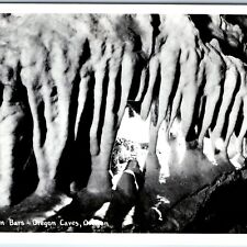c1940s Oregon Caves, OR RPPC Prison Bars Cavern Sawyers Photo Siskiyou Mts A164 picture