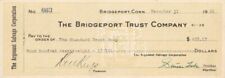 Bridgeport Trust Company Check signed by Simon Lake - 1920-21 dated Autograph -  picture