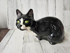 Vintage ceramic life-size cat Halloween black home decor unique prop picture
