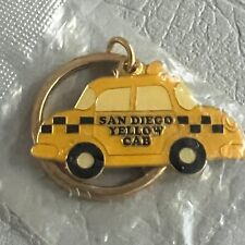 Yellow Cab Keychain San Diego Advertising Keyring Vintage New picture