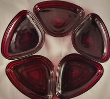 Anchor Hocking Manhattan Clear Royal Ruby Relish Insert  picture