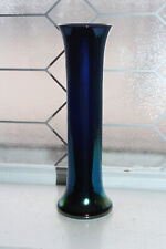 Art Deco Imperial Glass Vase Dark Blue Freehand Lead Lustre Iridescent picture