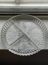 INDIANA GLASS CLEAR 3 PART RELISH DISH PATTERN # 259   picture