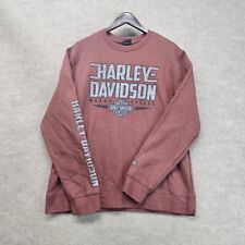 Harley-Davidson Sweatshirt Size XLarge Distressed Orange Crewneck Motorcycle picture