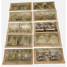10 Antique 1893 Columbian Exposition Stereoview Cards Chicago BW Kilburn Lot D picture