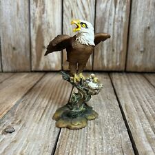 Mama Eagle with Babies in Nest Figurine Statue Ceramic Vintage Collectible picture
