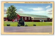 c1940's Officers Club Fletcher Hospital Building Entrance Cambridge OH Postcard picture