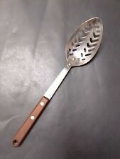 Vintage Ekco Flint ArrowhHead Serving Spoon Slotted pierced kitchen utensil picture