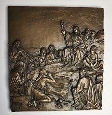 The Sermon On The Mount Carl Heinrich Boch Bronze Relief Plaque Jesus  #235/1000 picture