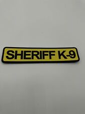 SHERIFF K-9 PATCH LARGE Yellow FOR UNIFORMS, BAGS, HARNESS, KENNEL, HOOK BACK picture