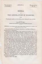 Resolutions of the Legislature of Missouri 1850 War of 1812 Soldier Pensions picture