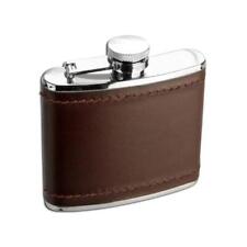 4oz Stainless Steel Deep Burgundy Leather Hip Flask picture