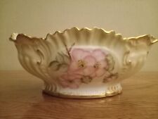 Antique T&V Limoges France Porcelain Handpainted Flower Serving Bowl W Gold Trim picture