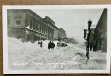 Winter Scene. Blizzard. Ironwood Michigan Real Photo Vintage Postcard. RPPC picture
