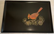VINTAGE COUROC of MONTEREY Cardinal MID CENTURY INLAID TRAY 18 Inch -Stunning picture