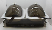 Vintage MCM Lucite Buffet Set Eagle Brand 2 Dishes, Utensils, Tray NOS picture