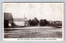 Lake Ann MI-Michigan, View From Public Square West, Vintage c1936 Postcard picture