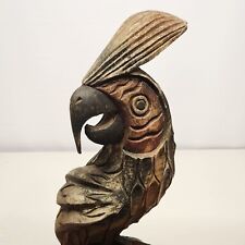 Very Tall Vintage Hand Carved All Wood Parrot 54