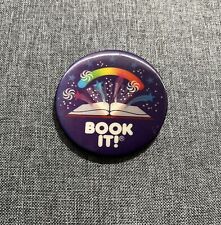 Pizza Hut Book It Button Pin Lenticular Holo Reading Promo Advertising Vtg 1988 picture