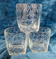 3 Crown Royal Whiskey Lowball Glass Diamond  Embossed Logo GIFT picture