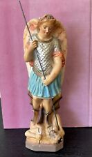 Vintage 1940s St. Michael Archangel chalkware religious statue figurine picture