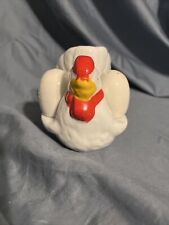 Vintage White Ceramic Chicken Hen Napkin Holder w/Egg Shaped Salt/Pepper Shakers picture