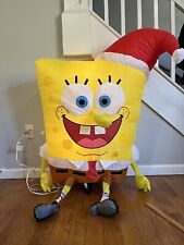 Christmas Spongebob Inflatable 2005 Nickelodeon Lighted Santa 4’ Tested Gemmy picture