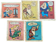 5- Vintage Wonder Bread Snow White Sneezy Bashful Doc Grumpy Stickers  1970s picture