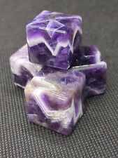 Set Of 4 GENUINE CRYSTAL Amethyst Ice Cubes picture