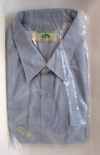 New Vintage Mesquite Pearlize Blue Western Snap Shirt Men Large Sz 20 Texas USA picture