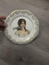 Antique Zeh Scherzer Co Porcelain Queen Louise Bavarian Prussian Portrait Plate picture