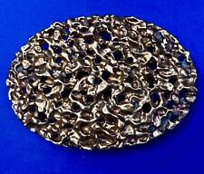 Rare Chunky Gold Tone See Through Belt Buckle Marked Crumrine 95? picture