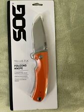 SOG Tellus FLK Folding Knife Orange In Color Nice picture