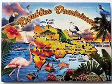 DOMINICAN REPUBLIC MAP CARIBBEAN FRIDGE COLLECTOR'S SOUVENIR MAGNET 2.5
