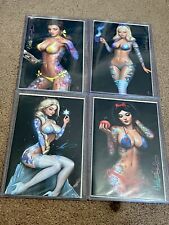 Zirty Girlz Belle, Alice, Snow White, Elsa, All Signed Elsa By Ale Garza All COA picture