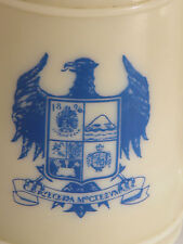 Vtg 1896 Mountain Scenic Crest Mug Eagle Glass Mug Fleur-De-Lis Shield Stein  picture