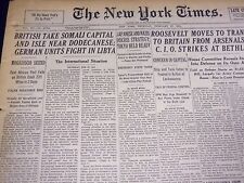 1941 FEBRUARY 27 NEW YORK TIMES - BRITISH TAKE SOMALI CAPITAL, STRIKE - NT 1386 picture